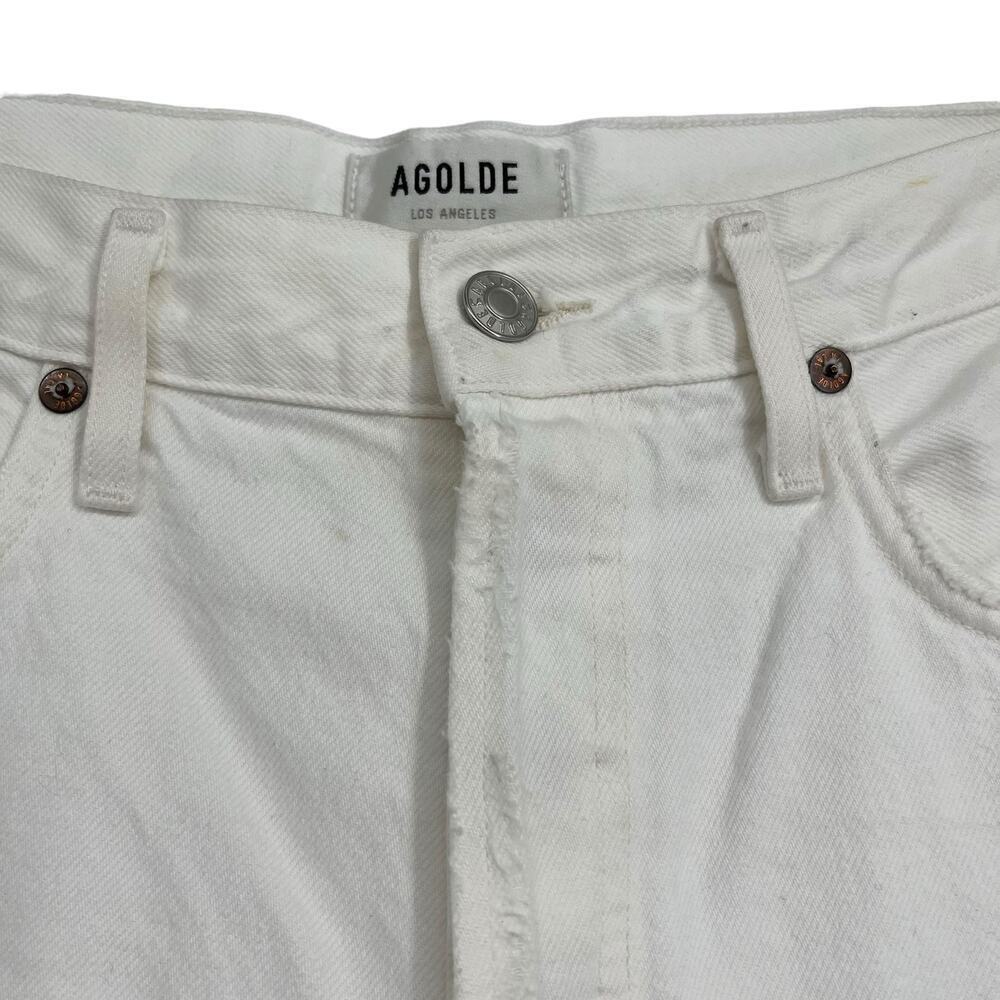 AGOLDE 90's Mid‎ Rise Loose Fit Jeans Distressed Varnish White 29 - Picture 7 of 14